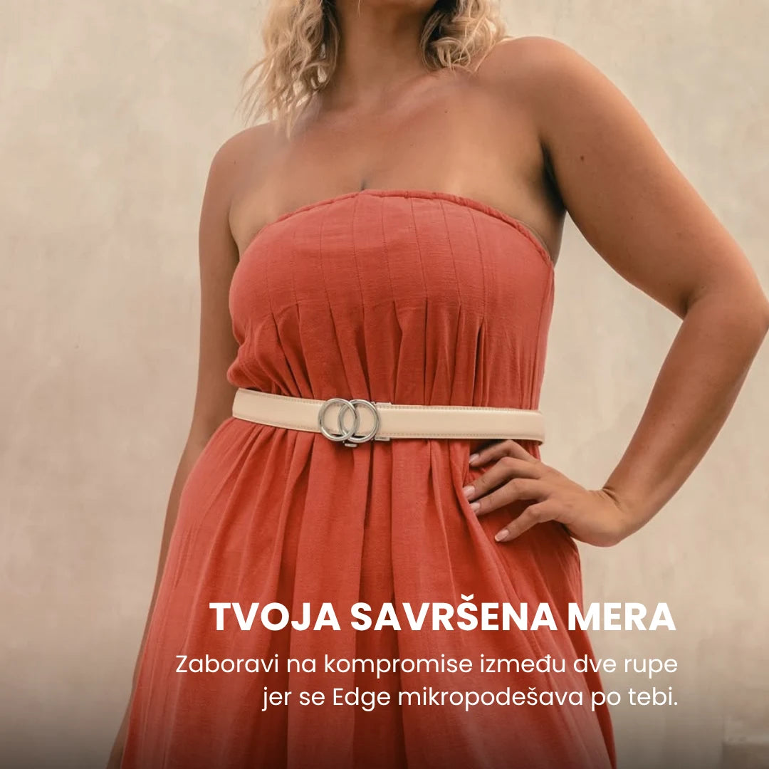 ŽENSKI KOŽNI KAIŠ BEZ RUPA BELI