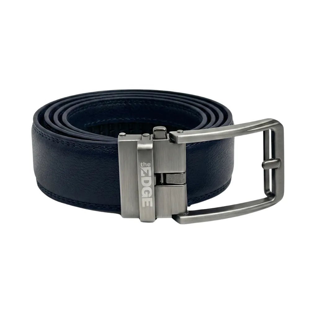 Teget plavi muški kožni kaiš Edge od vrhunske prave kože sa metalnom kopčom