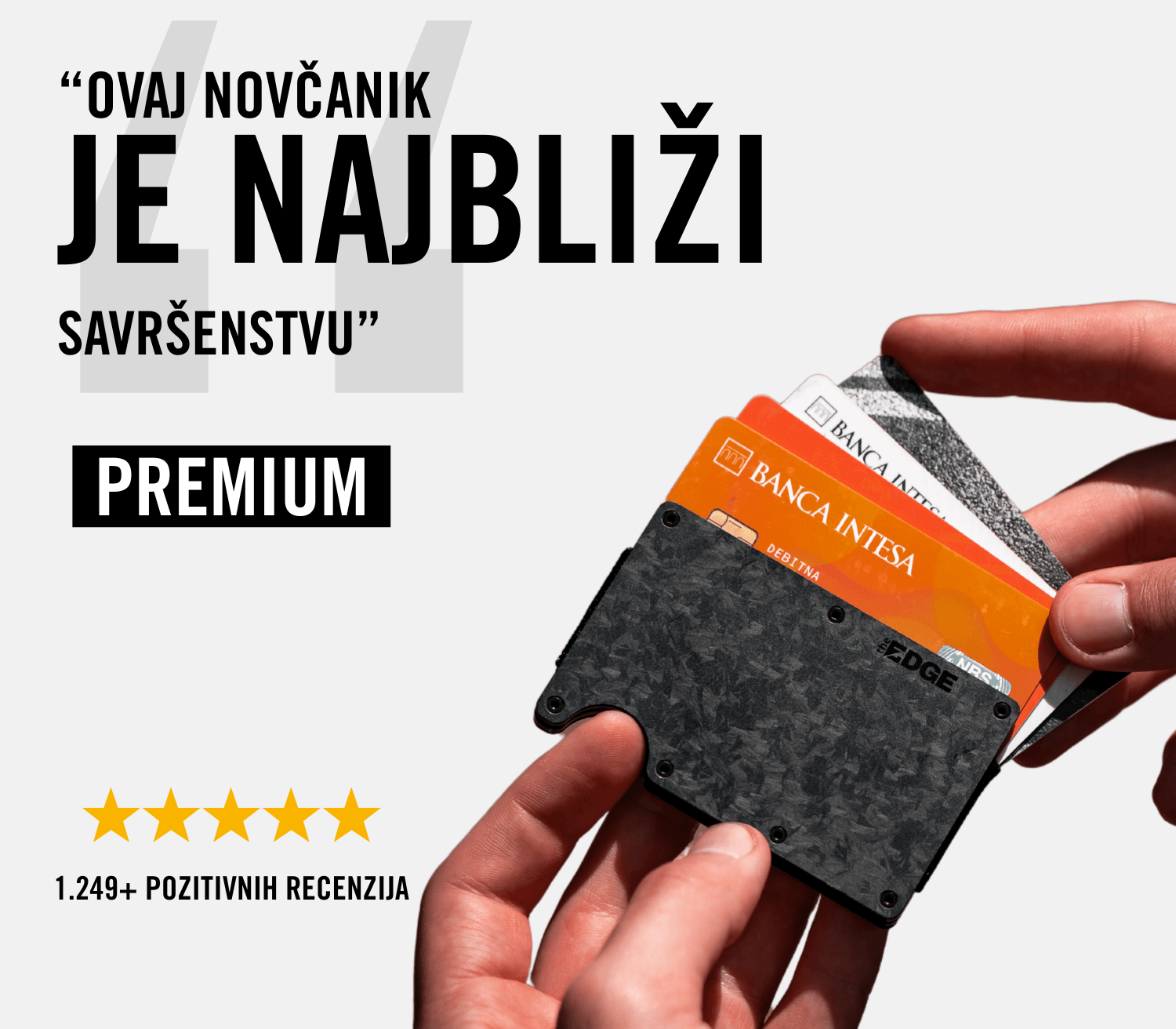 Slim royal crna novčanik Edge – prikaz izbliza