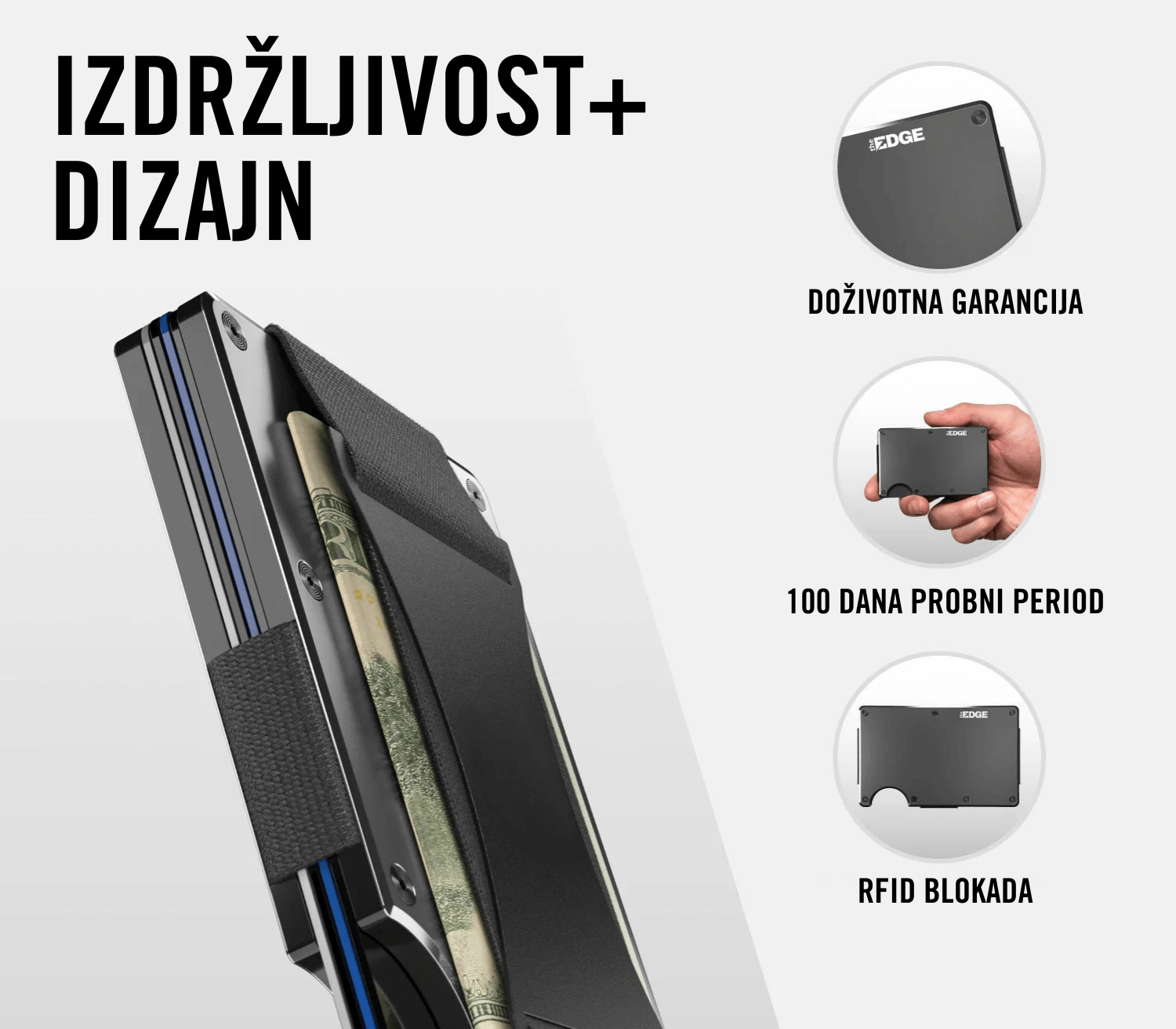 Slim royal crna novčanik Edge – izdržljivost