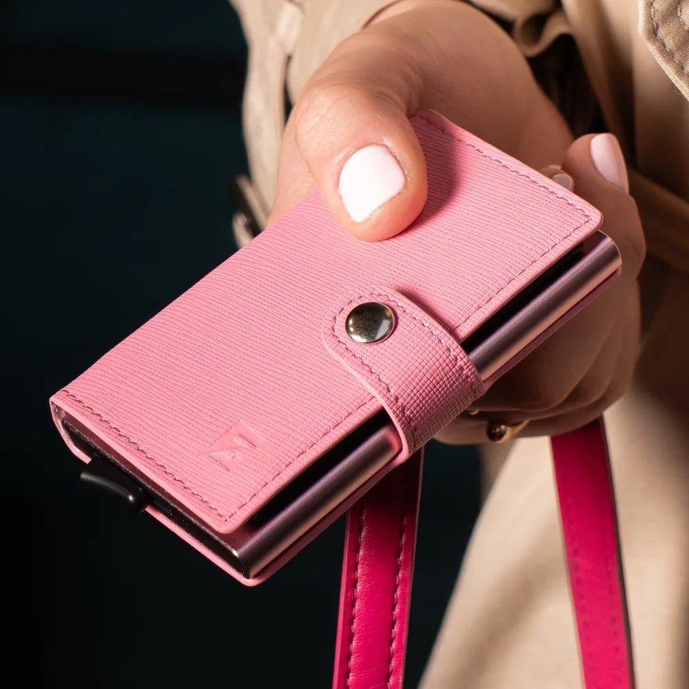 Elegantan ženski kožni novčanik Edge Click Lady u roze boji