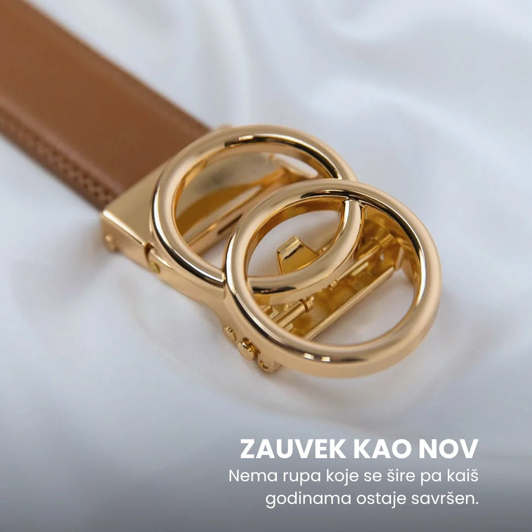 ŽENSKI KOŽNI KAIŠ BEZ RUPA BELI