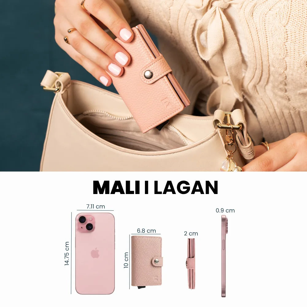 EDGE CLICK LADY SAFFIANO PINK